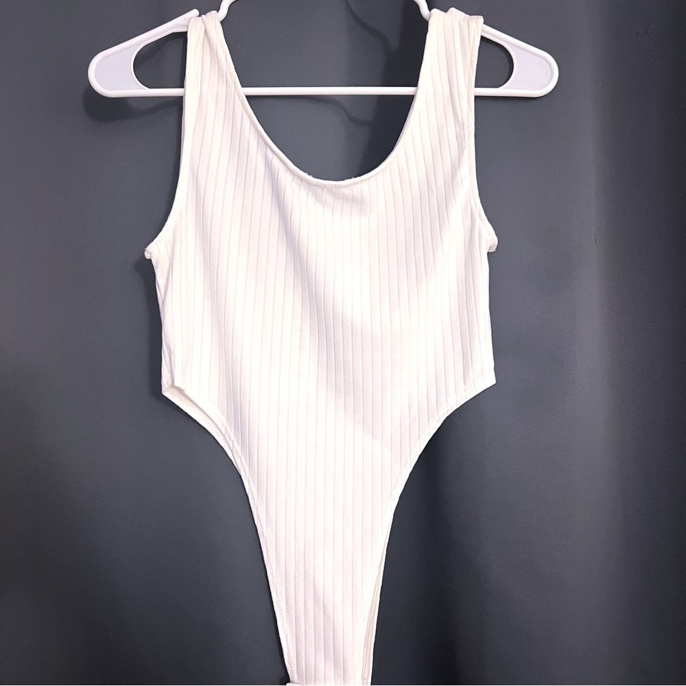Ribbed High-Cut Bodysuit